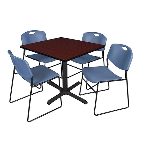 Cain Cain Square Table & Chair Set, Wood, Metal, Polypropylene Top TB3636MH44BE